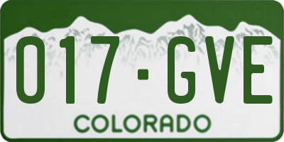 CO license plate 017GVE