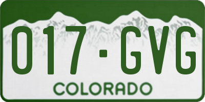 CO license plate 017GVG