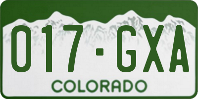 CO license plate 017GXA