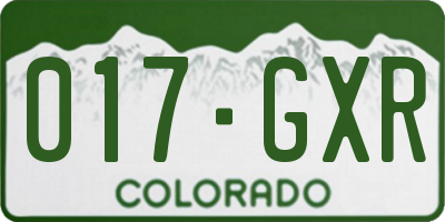 CO license plate 017GXR