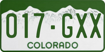 CO license plate 017GXX