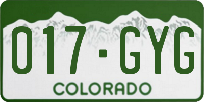 CO license plate 017GYG