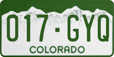 CO license plate 017GYQ