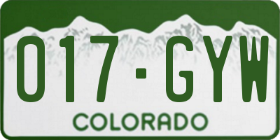 CO license plate 017GYW