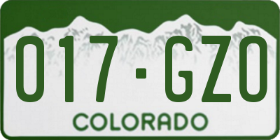 CO license plate 017GZO