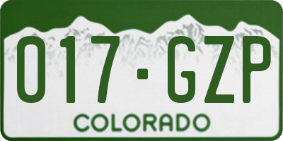 CO license plate 017GZP