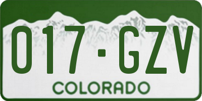 CO license plate 017GZV