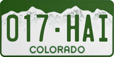 CO license plate 017HAI