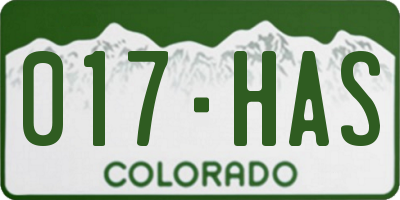 CO license plate 017HAS