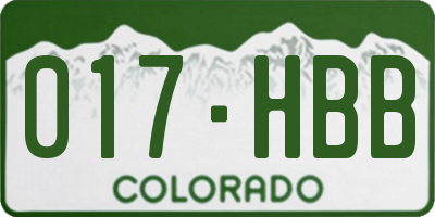 CO license plate 017HBB