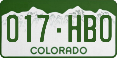 CO license plate 017HBO