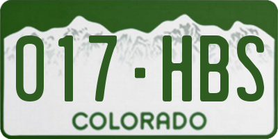 CO license plate 017HBS