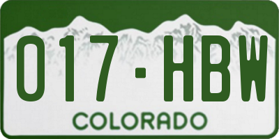 CO license plate 017HBW
