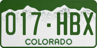 CO license plate 017HBX
