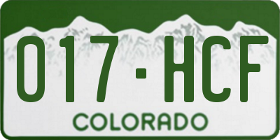 CO license plate 017HCF