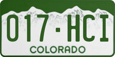 CO license plate 017HCI