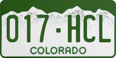 CO license plate 017HCL