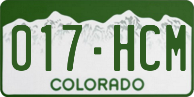 CO license plate 017HCM