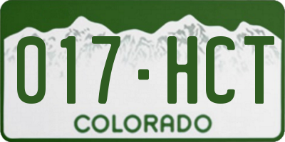 CO license plate 017HCT