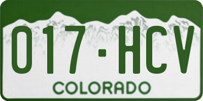 CO license plate 017HCV