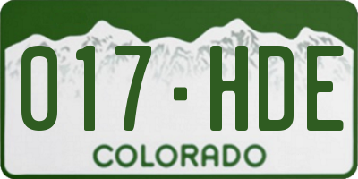 CO license plate 017HDE
