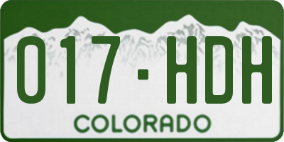 CO license plate 017HDH
