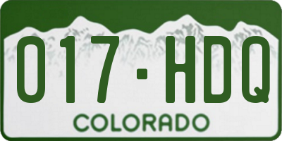 CO license plate 017HDQ