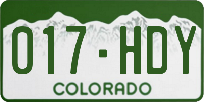 CO license plate 017HDY
