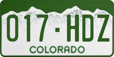 CO license plate 017HDZ
