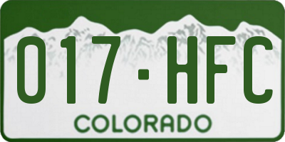 CO license plate 017HFC