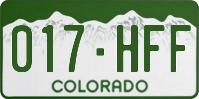 CO license plate 017HFF