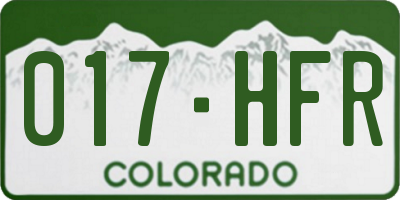 CO license plate 017HFR