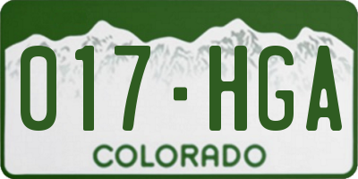 CO license plate 017HGA