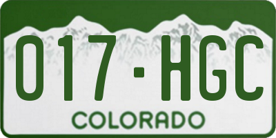 CO license plate 017HGC
