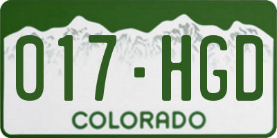 CO license plate 017HGD