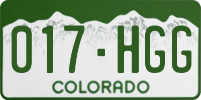 CO license plate 017HGG