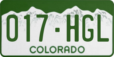 CO license plate 017HGL