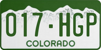 CO license plate 017HGP
