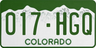 CO license plate 017HGQ