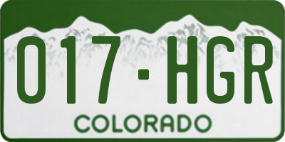 CO license plate 017HGR