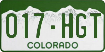 CO license plate 017HGT