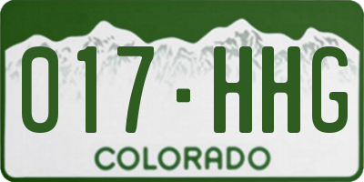 CO license plate 017HHG