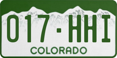 CO license plate 017HHI