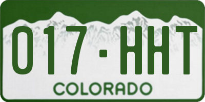 CO license plate 017HHT