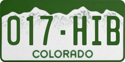 CO license plate 017HIB
