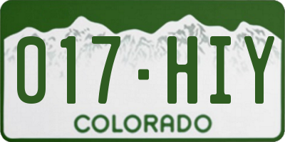 CO license plate 017HIY
