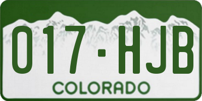 CO license plate 017HJB