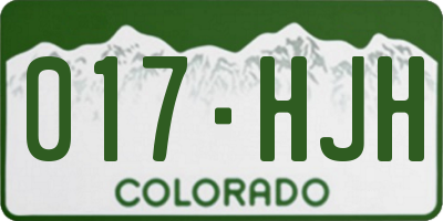 CO license plate 017HJH