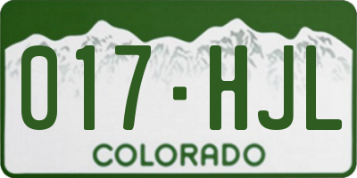 CO license plate 017HJL