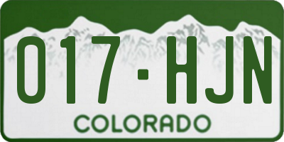 CO license plate 017HJN